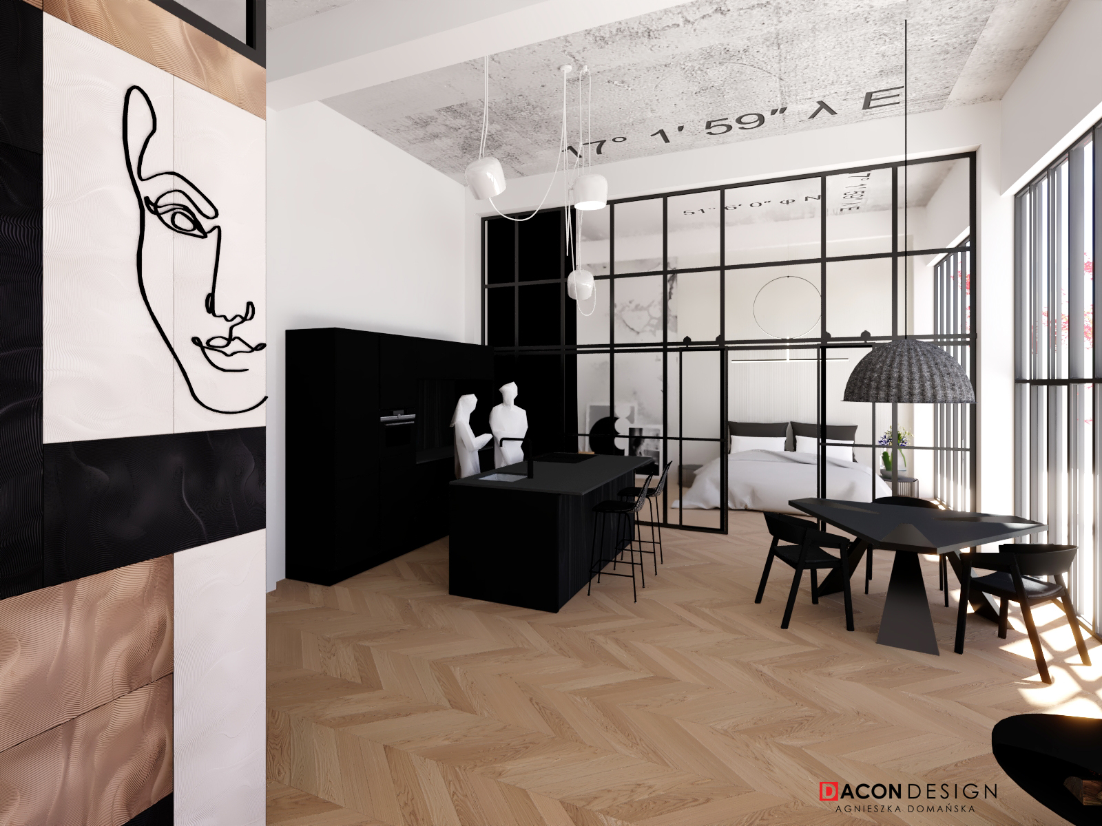 Aranżacja atelier w industrialnym stylu. Praca konkursowa Paradyż.